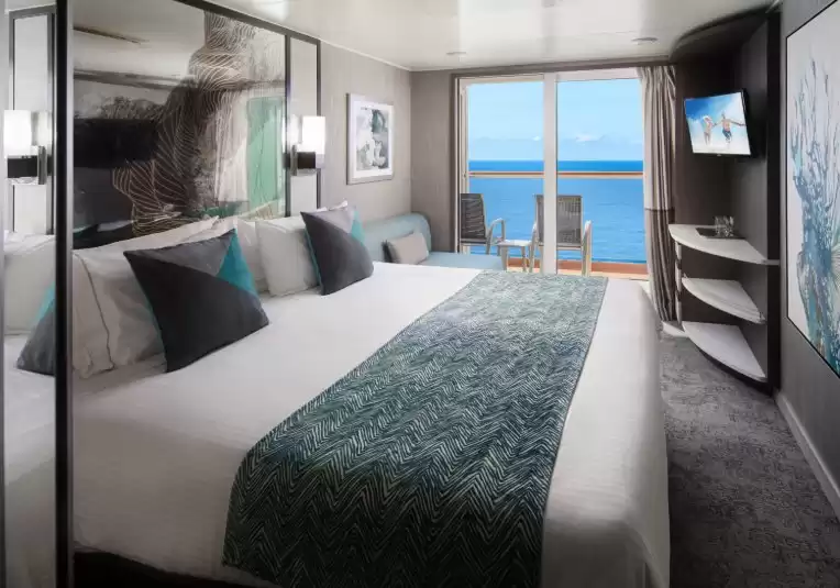 Balcony stateroom with bow view
