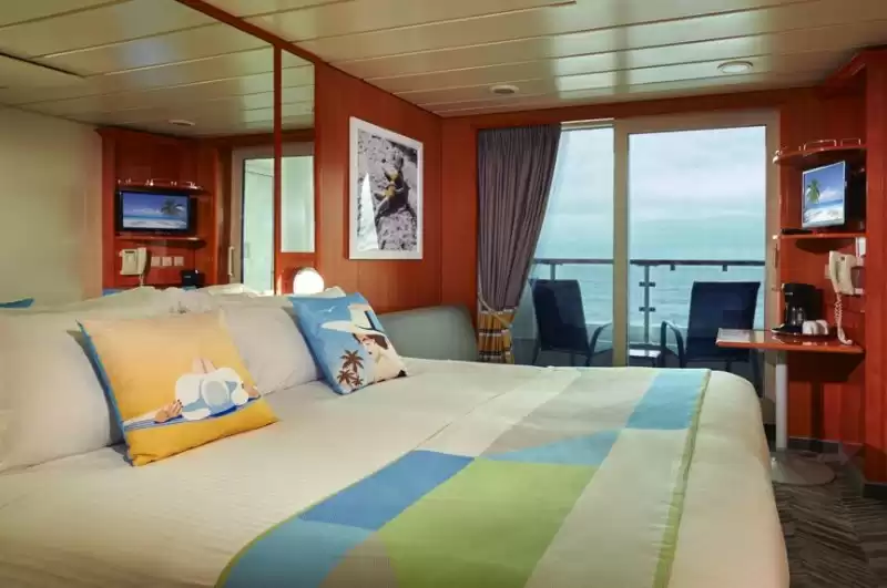 Balcony stateroom with bow view