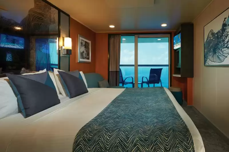 Balcony stateroom with bow view