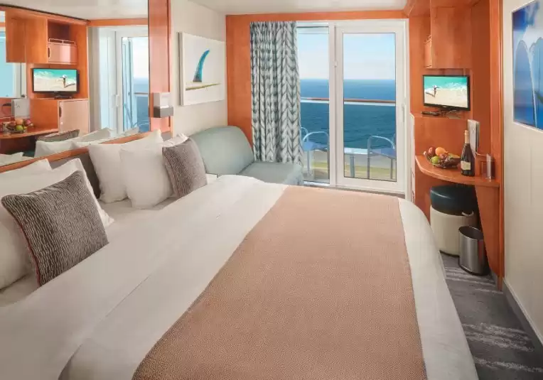 Balcony stateroom with bow view
